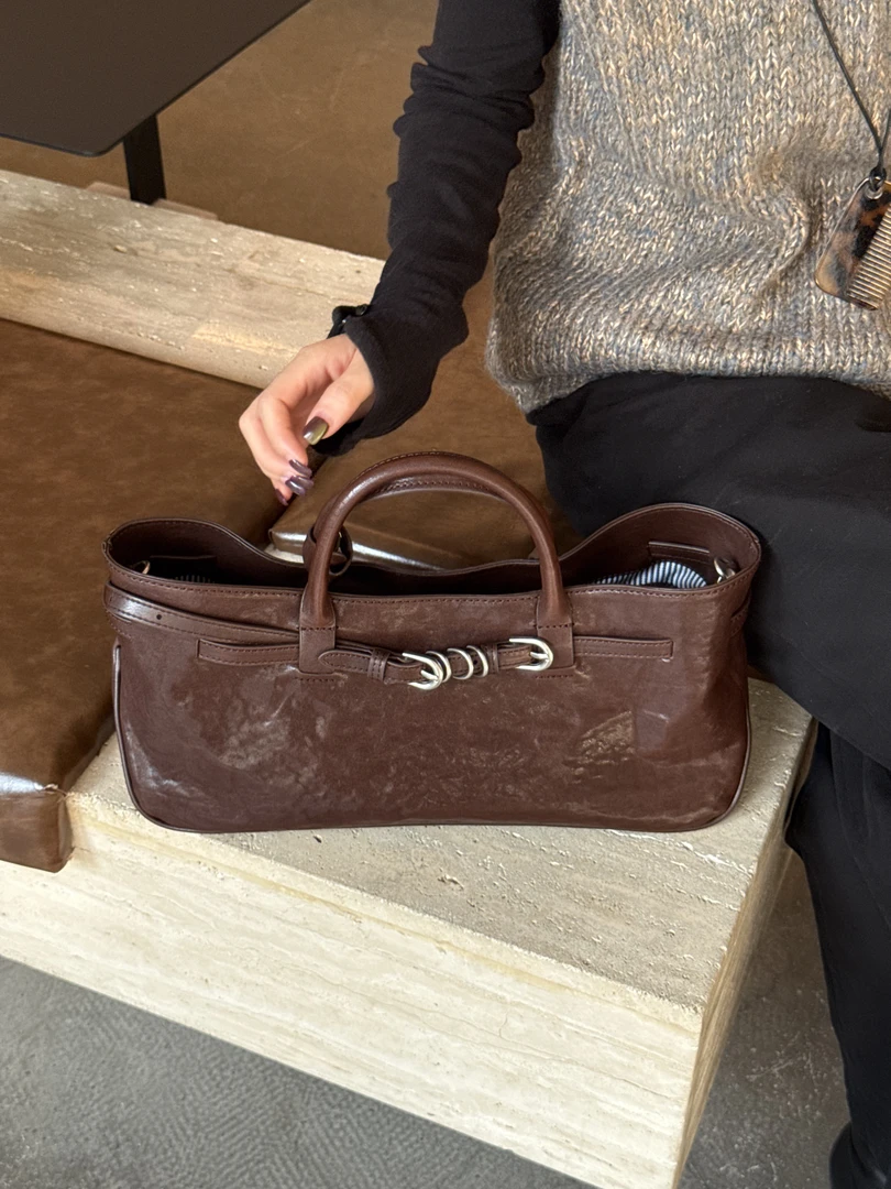 ZEUGEE【皮带扣横版托特】小众设计韩版植鞣头层牛皮单肩手提斜跨包