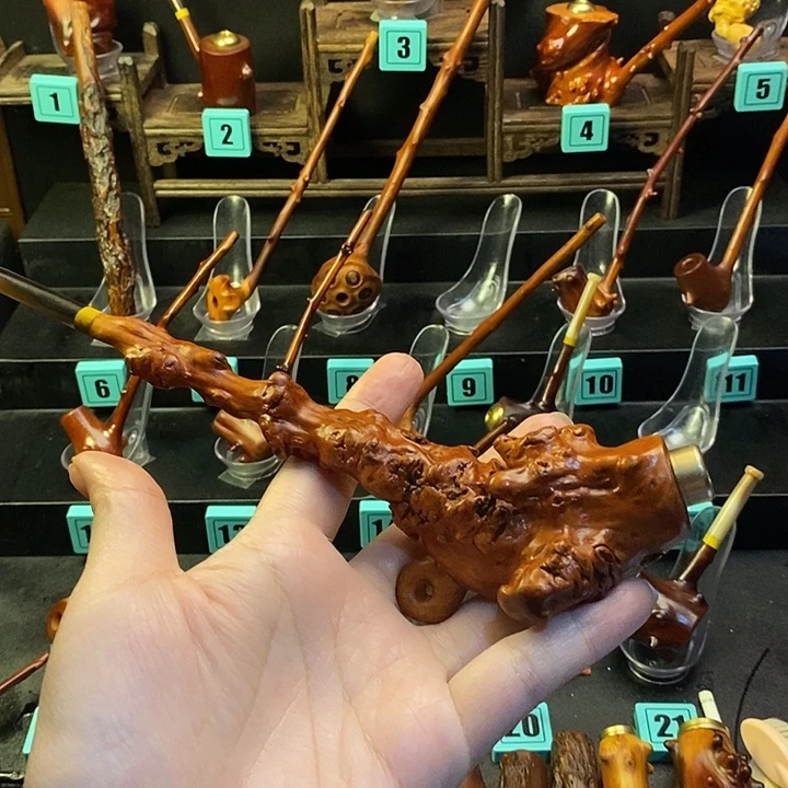 轩***佑大叶紫檀（黑酸枝木类）檬子木烟斗