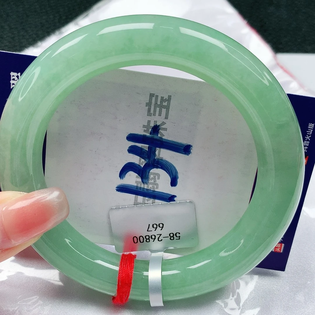 翡翠手镯未镶嵌缅甸天然a货翡翠58