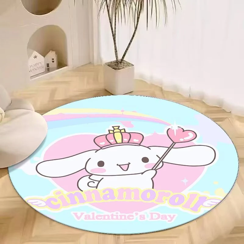 卡通圆形地毯防羊绒加厚客厅卧室地垫可爱脚垫