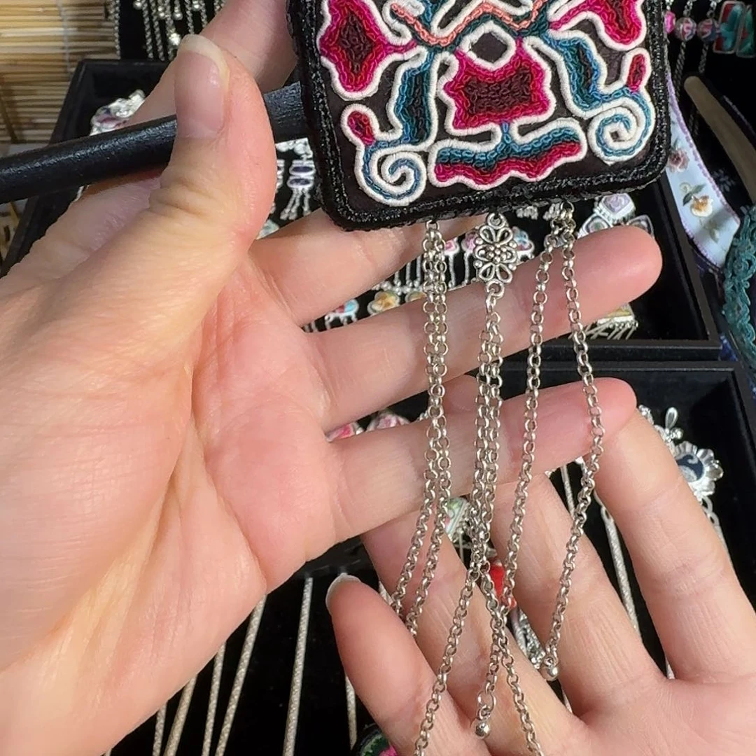 织绣民族风刺绣老绣发簪