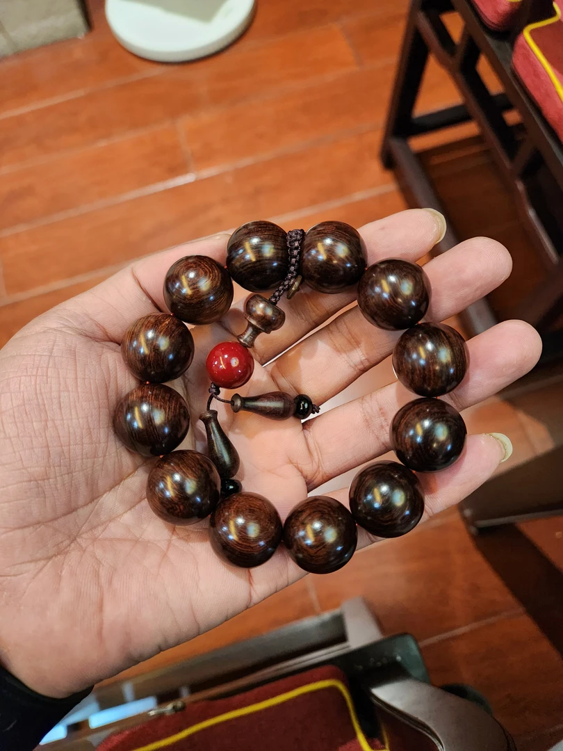 海南黄花梨2.0沉水级紫油梨单圈手串