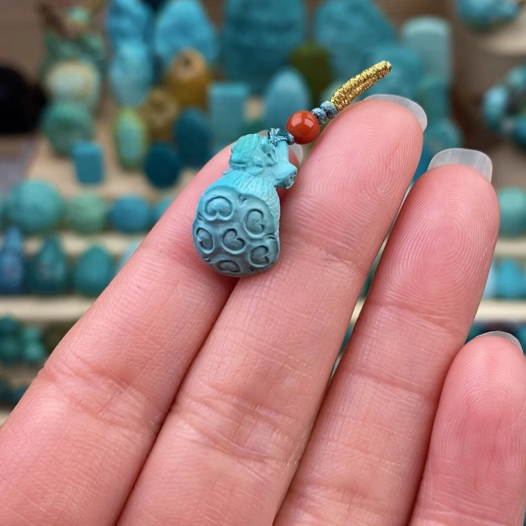 绿松石珠宝奇石未镶嵌10.5mm