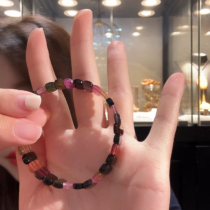 碧玺未镶嵌手链碧玺手牌