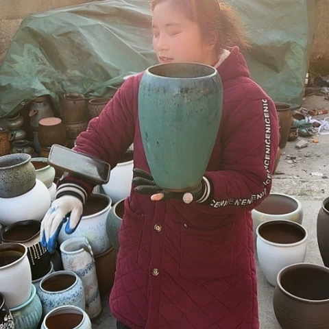 口15高27瑕疵盆子