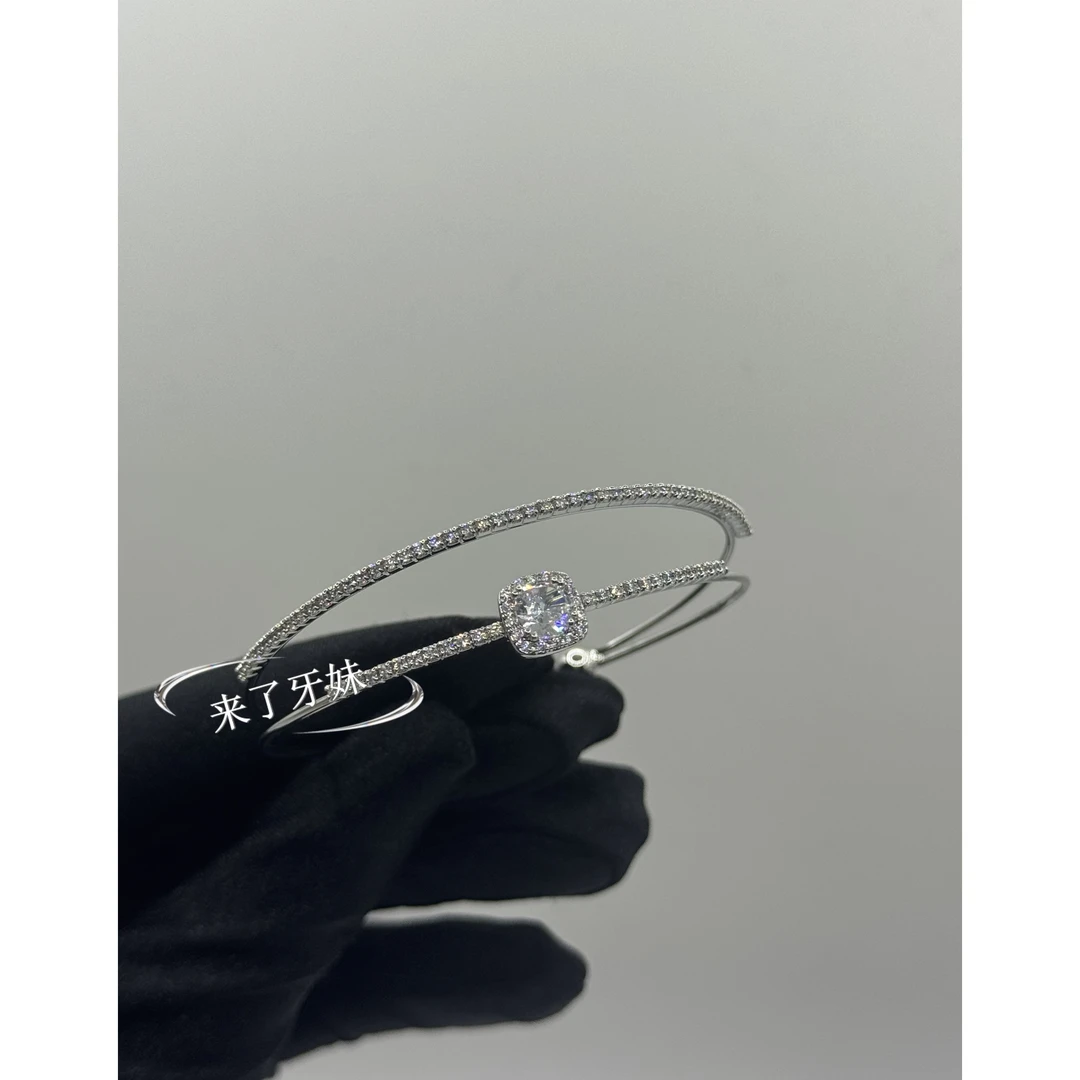 合金手镯 方锆双层手镯SL185气质时尚百搭简约个性潮流