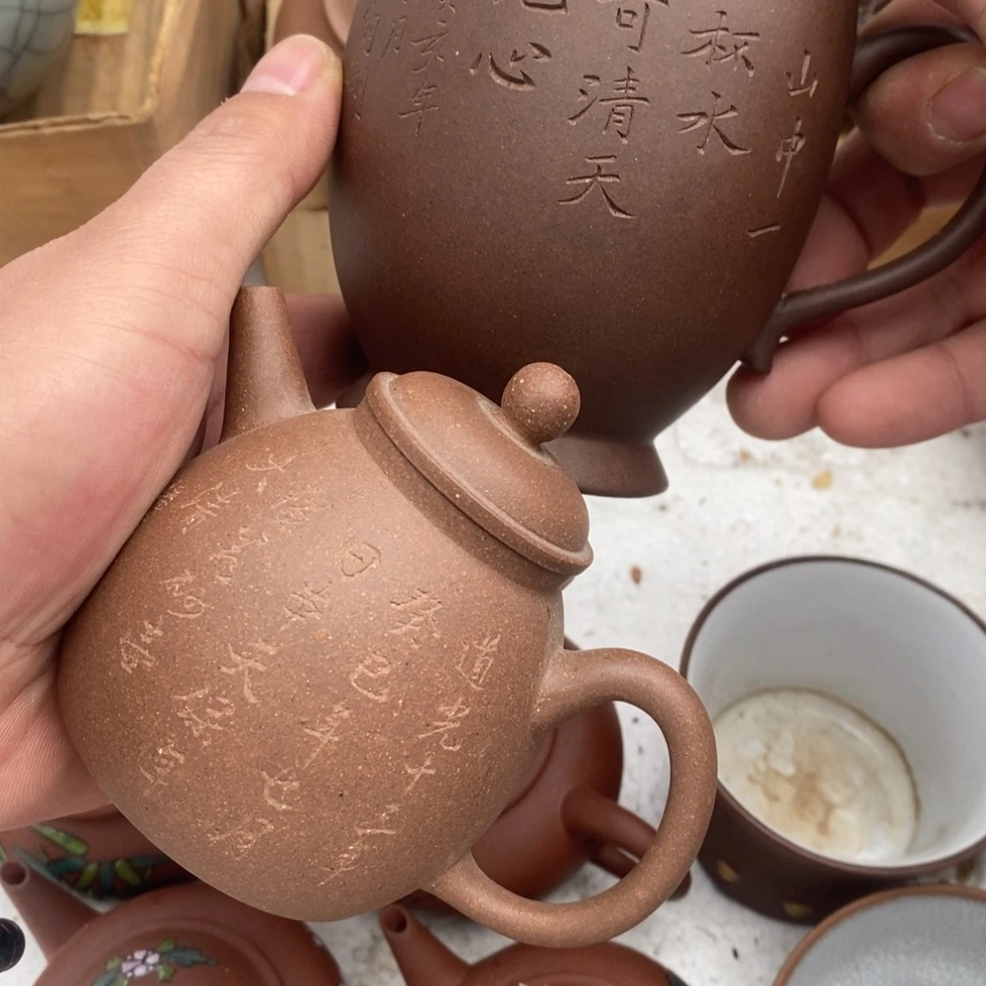 晴***帆紫砂茶壶盖被和老紫泥巨轮