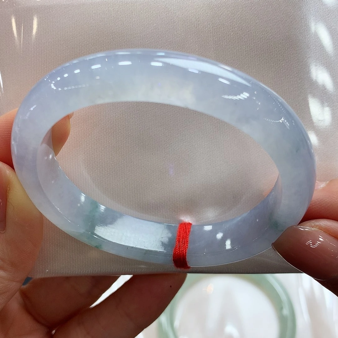 翡翠未镶嵌手镯冰紫53贵妃