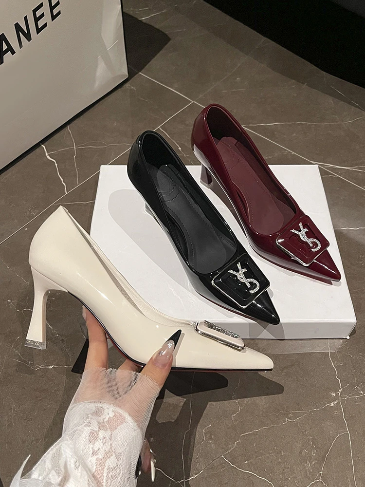 SHULIFU【501-599】羊皮手工真皮鞋气质时尚百搭尖头浅口细跟高跟鞋