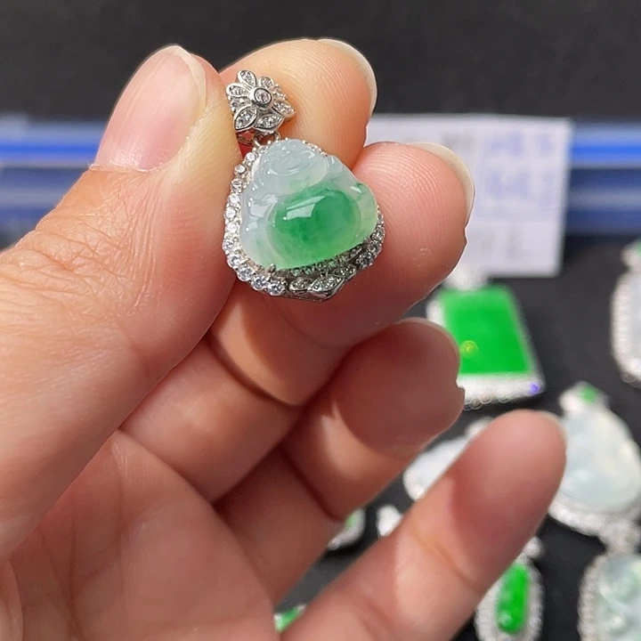 翡翠银S925镶嵌颈饰