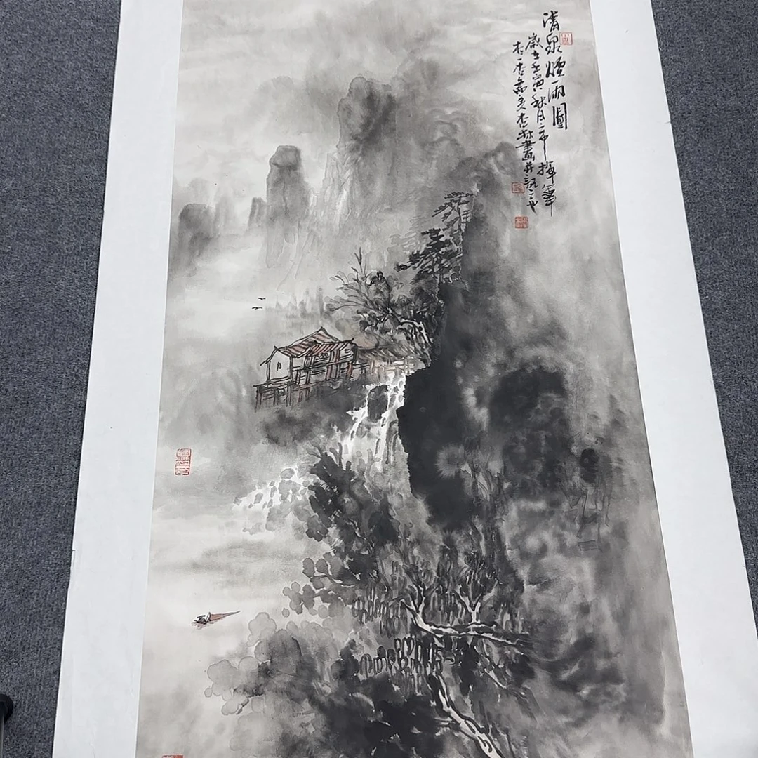 国画100*50纯手绘钟杏林