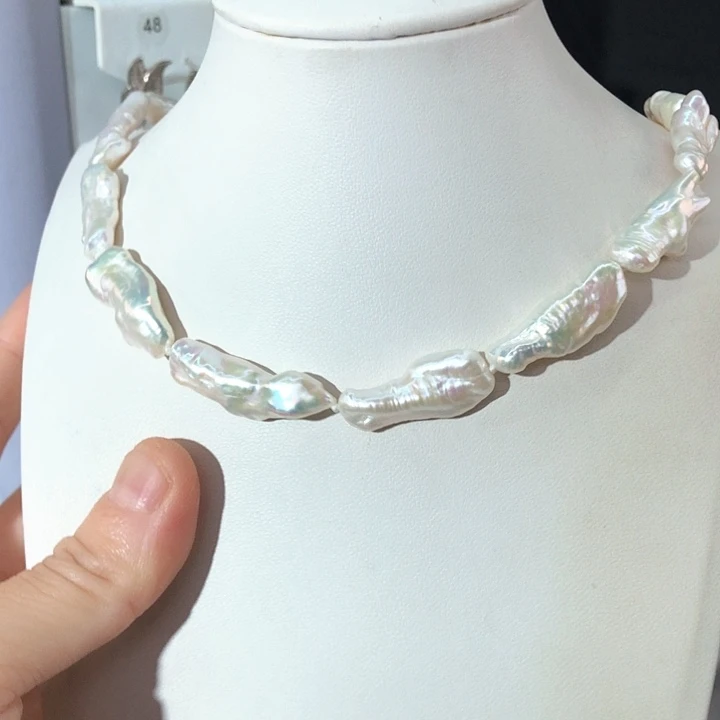 银S925镶嵌淡水珍珠项链淡****花