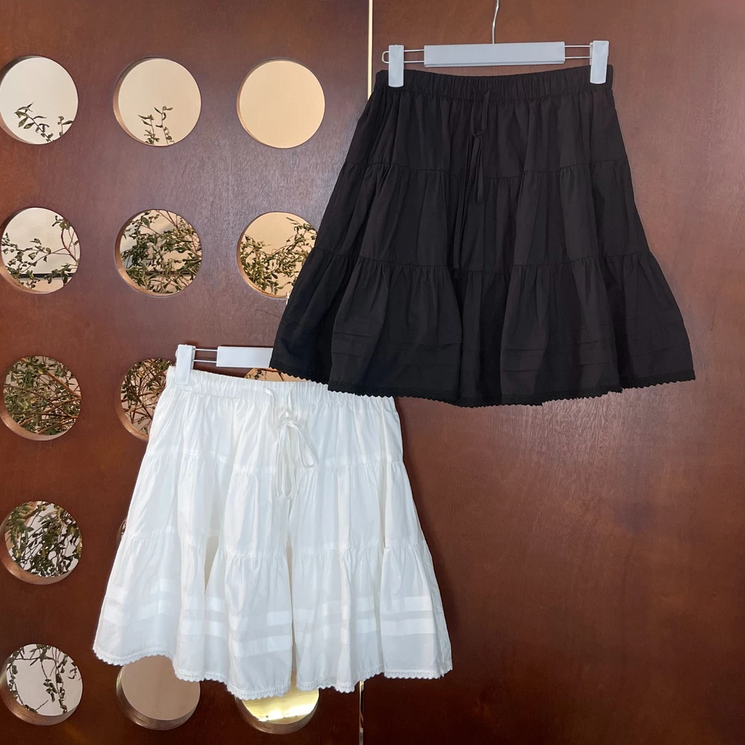 LNHJ（不退换）【悠悠夏日】时尚百搭松紧腰A版半身裙（有衬裤）