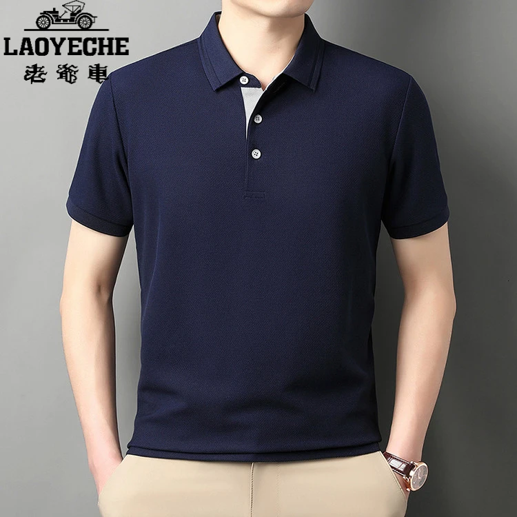 老爷车休闲POLO衫男士短袖翻领痞帅高级感男装轻奢高端高档潮流