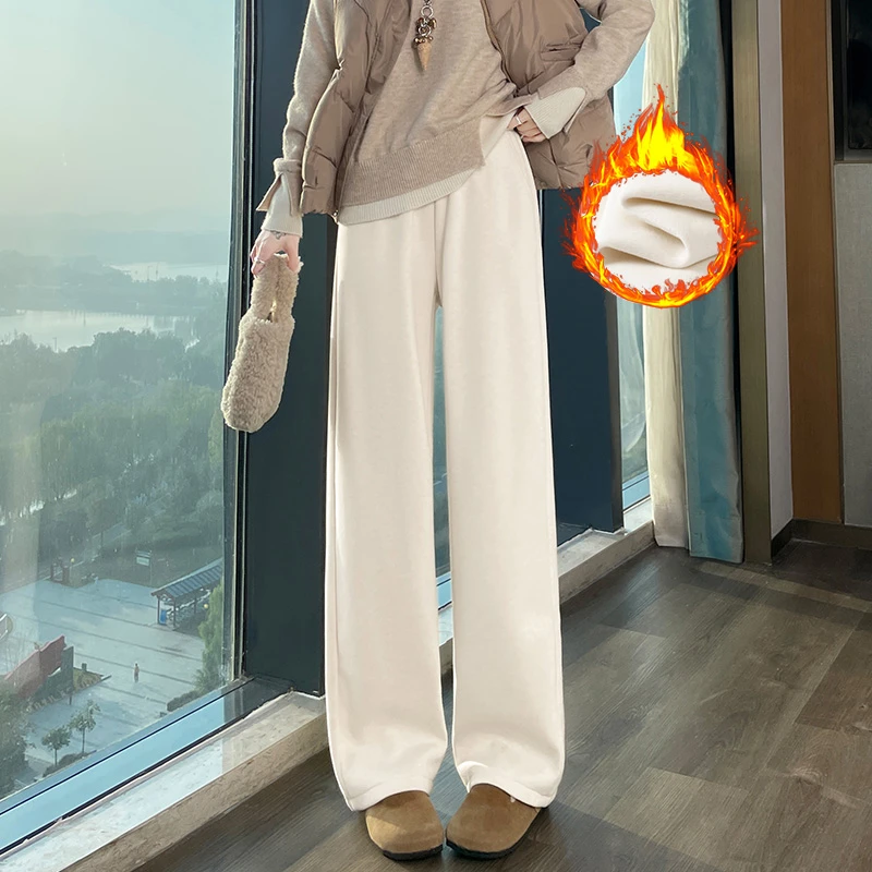 白色阔腿裤女2026新款春秋款高腰垂感窄版直筒裤女爆款休闲裤2578