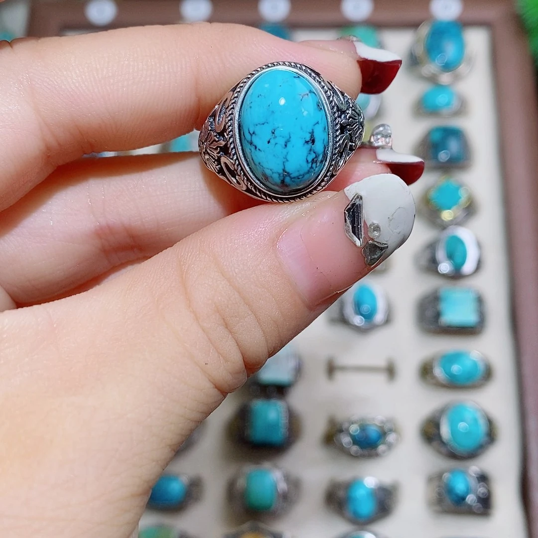 绿松石银S925镶嵌挂件