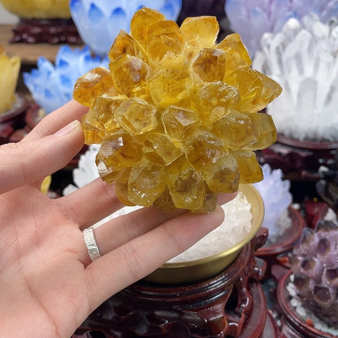 新***了石材天然暴力黄水晶148