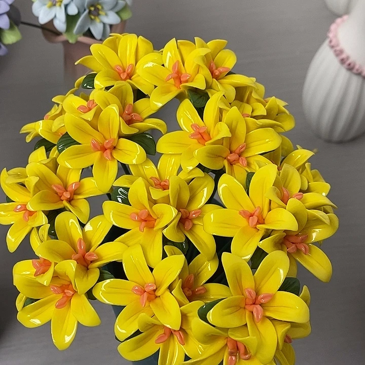 陶瓷陶瓷材料4朵组合