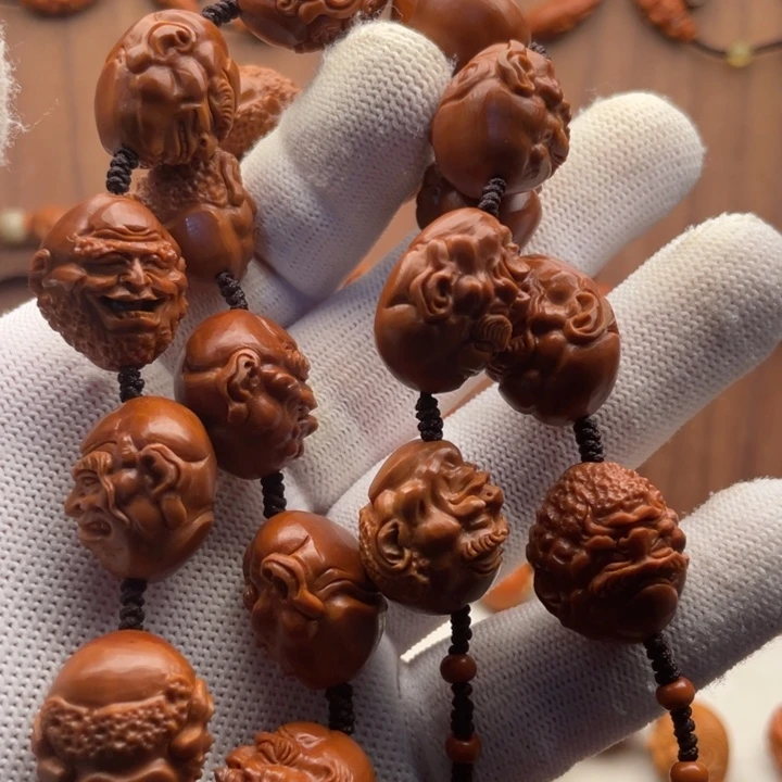 手串/手链橄榄核1.9极品红油核罗汉脖挂