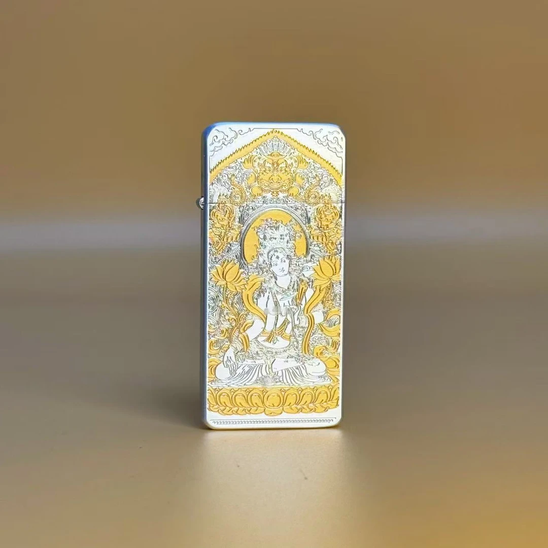 ZORRO佐罗  ZC5二代超薄金银白度母 窄机创意打火机