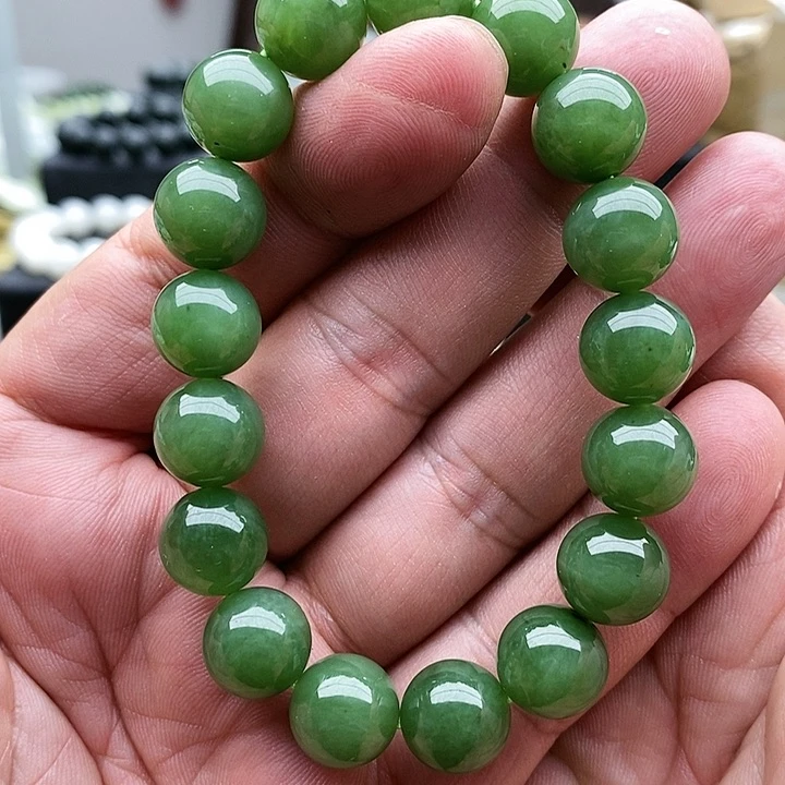 【闪购商品】未镶嵌手链和田玉碧玉12