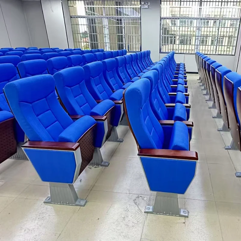 阶梯教室连排座椅剧院场椅带折叠隐藏写字板实木礼堂椅