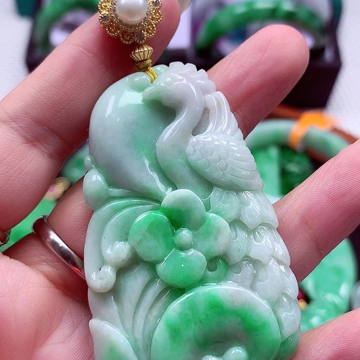 颈饰银S925镶嵌翡翠翡翠