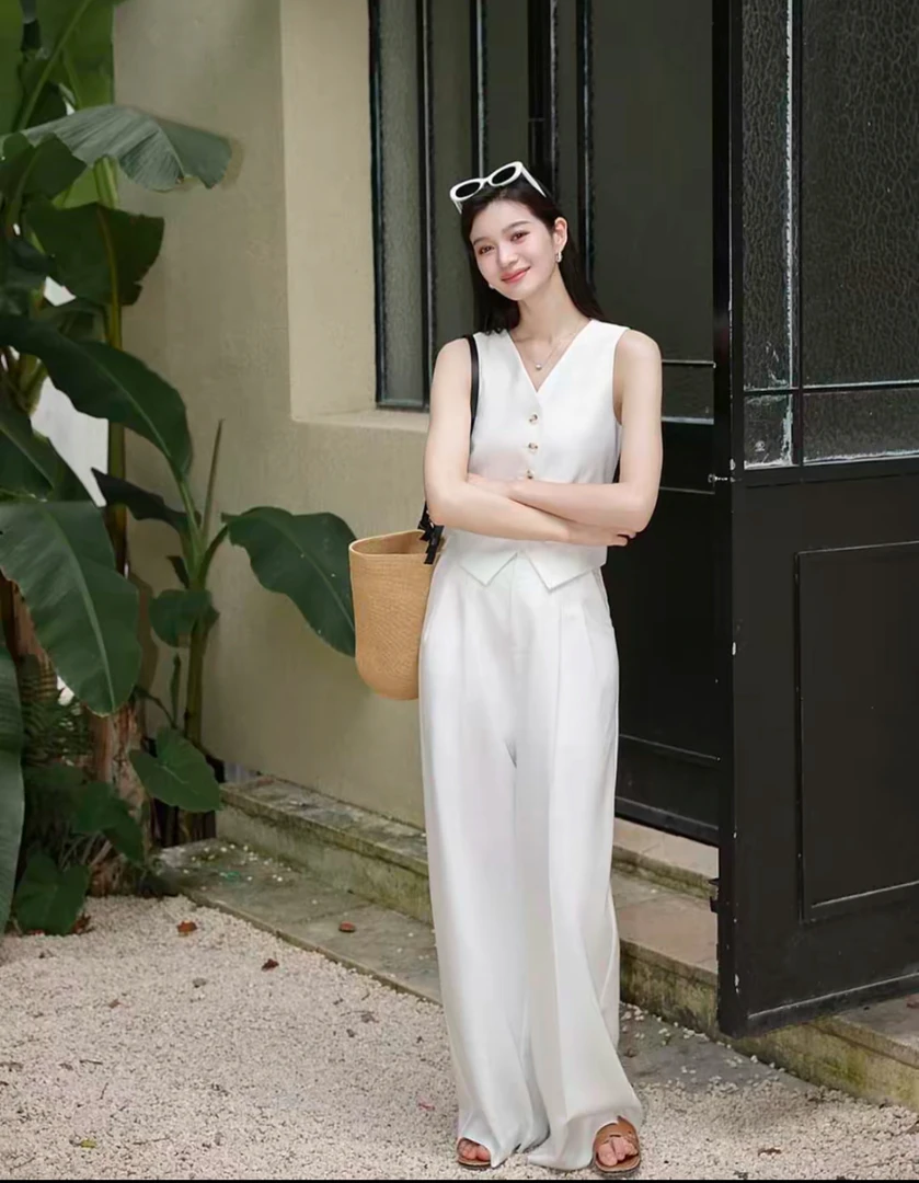 【商场同款】高腰直筒阔腿裤垂感百搭显瘦时尚宽松休闲裤女5100649