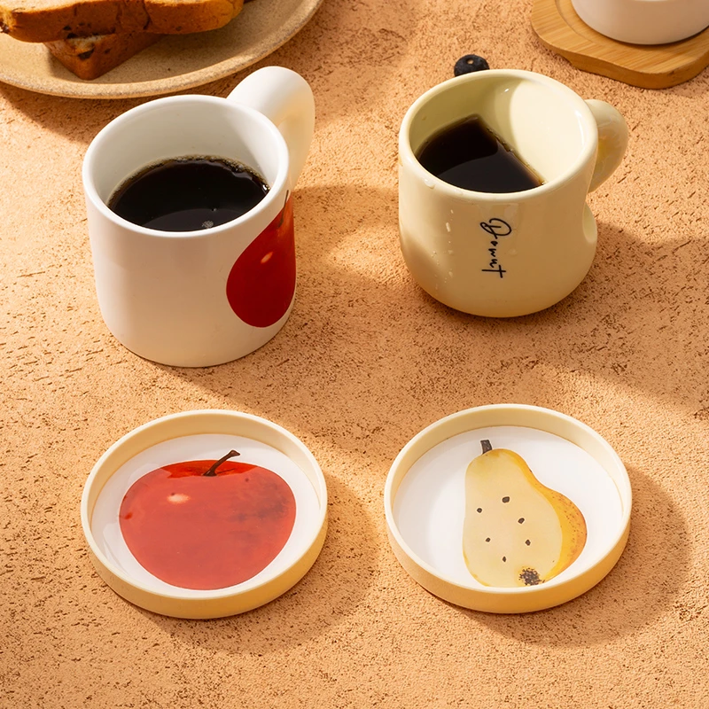 水果图案桌面杯垫隔热防烫茶托防滑创意卡通可爱下午茶