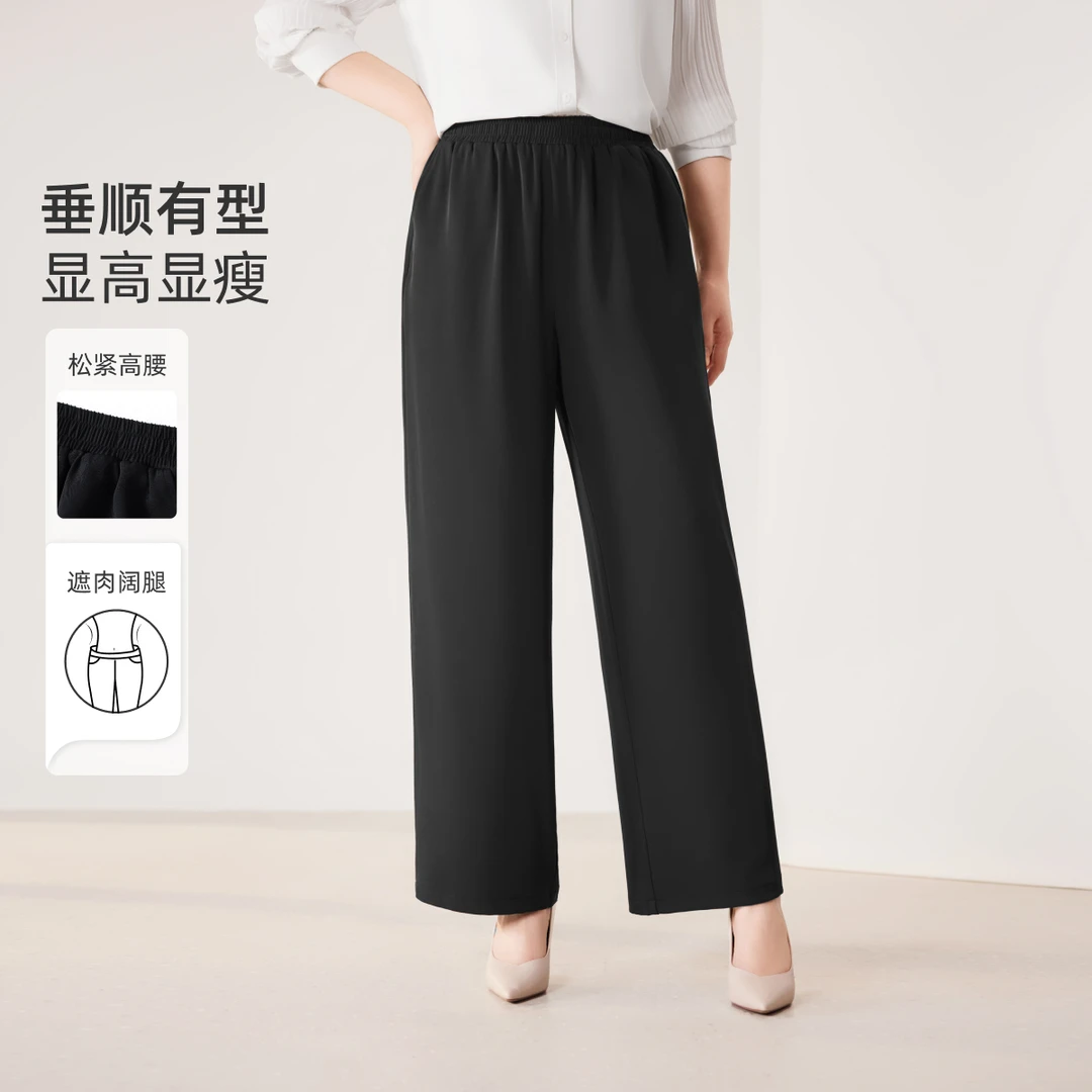 【TR通勤西装裤】MsShe大码女装2025显瘦垂感加长阔腿裤B2508032