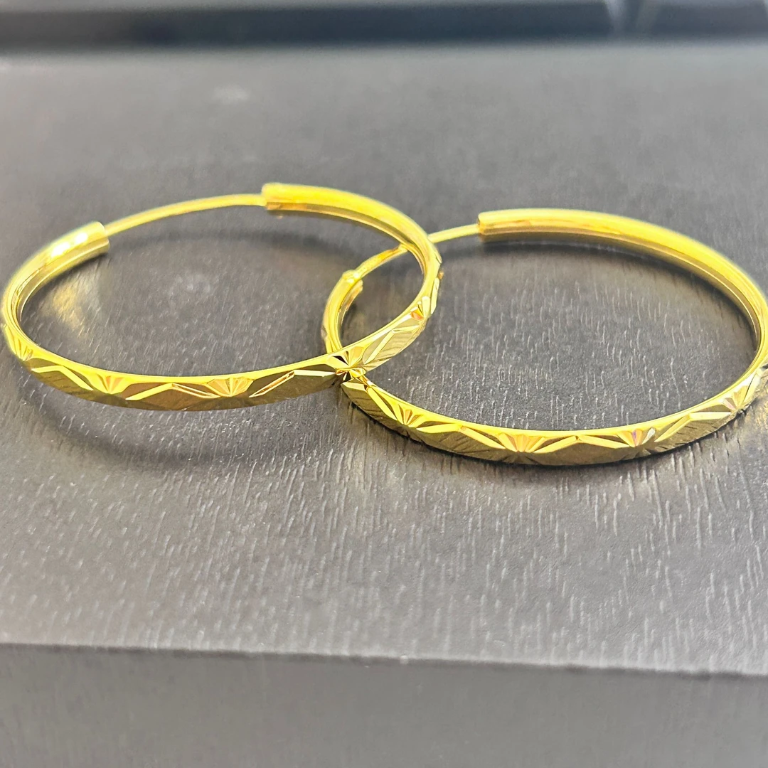 925银耳饰 【MZ】925银车花卡40MM耳圈YE1062