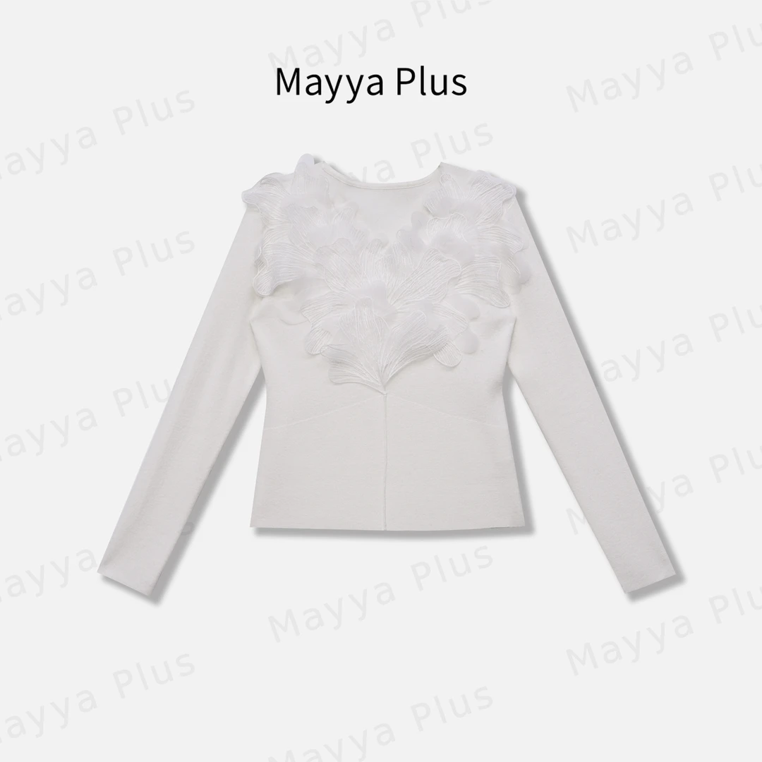 【初春浪漫】Mayya Plus麦芽定制轻奢气质显瘦百搭毛织上衣32518202