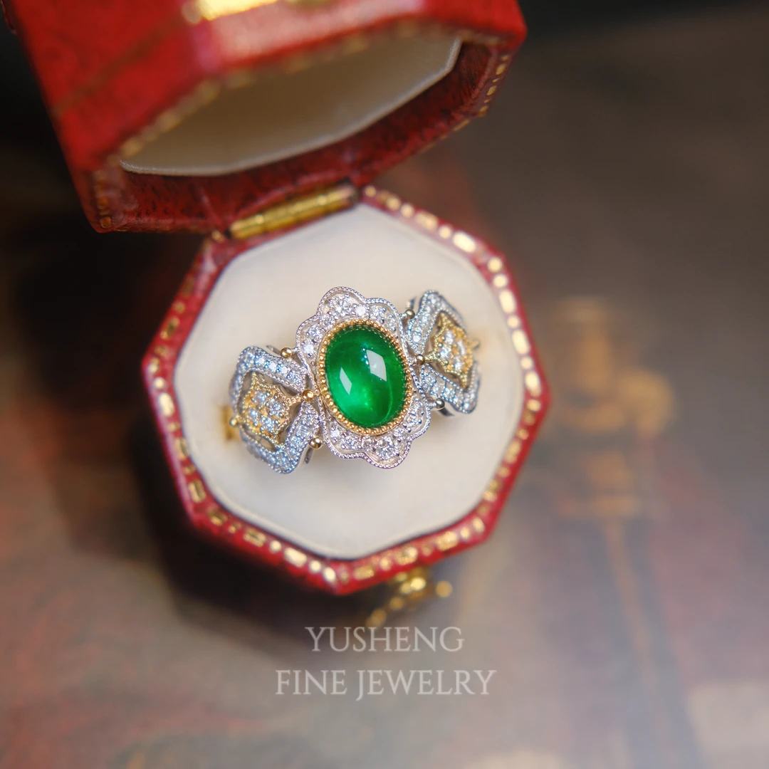 18K金镶嵌天然祖母绿戒指0750 swat