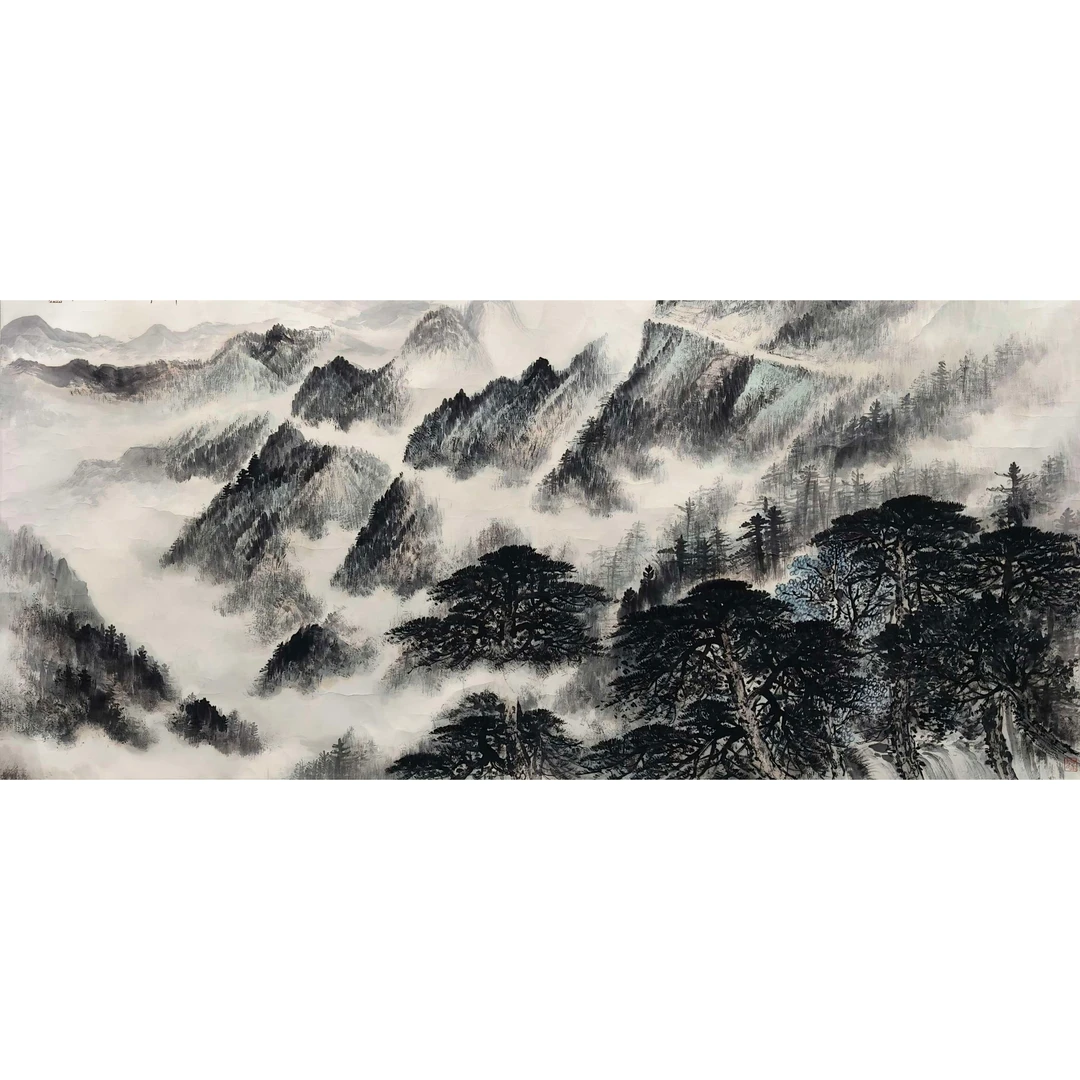 tj157《黄洋界》 123*239（27平尺）纸本镜心