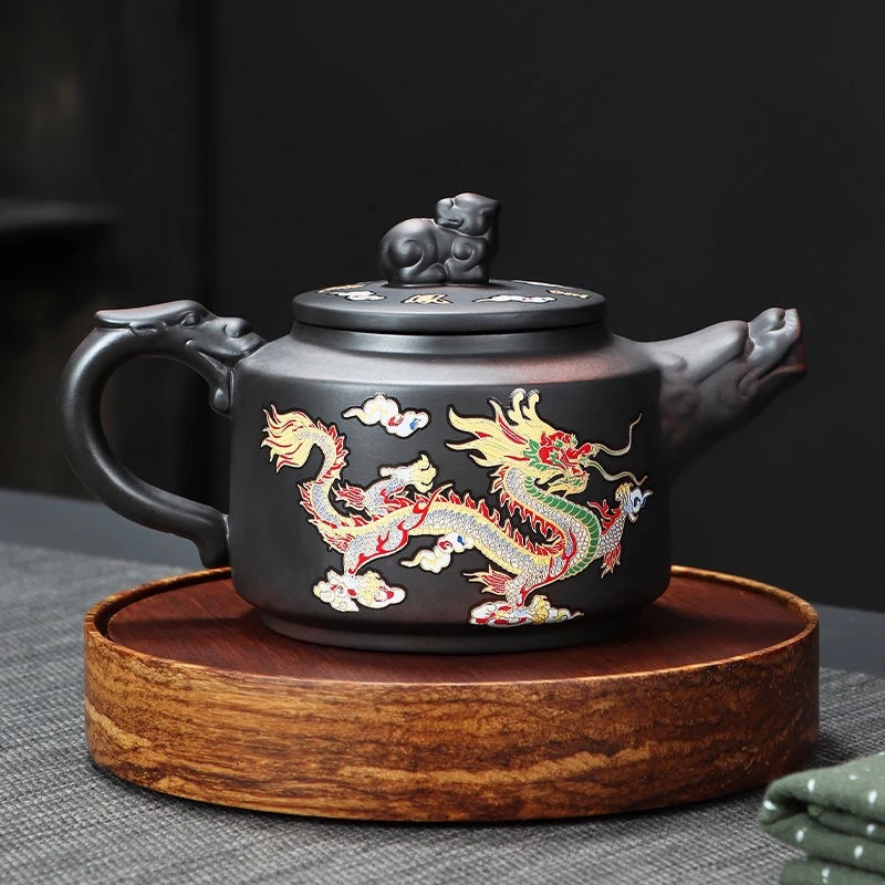 紫陶龙凤呈祥变色德钟壶（陈荣火）DY182