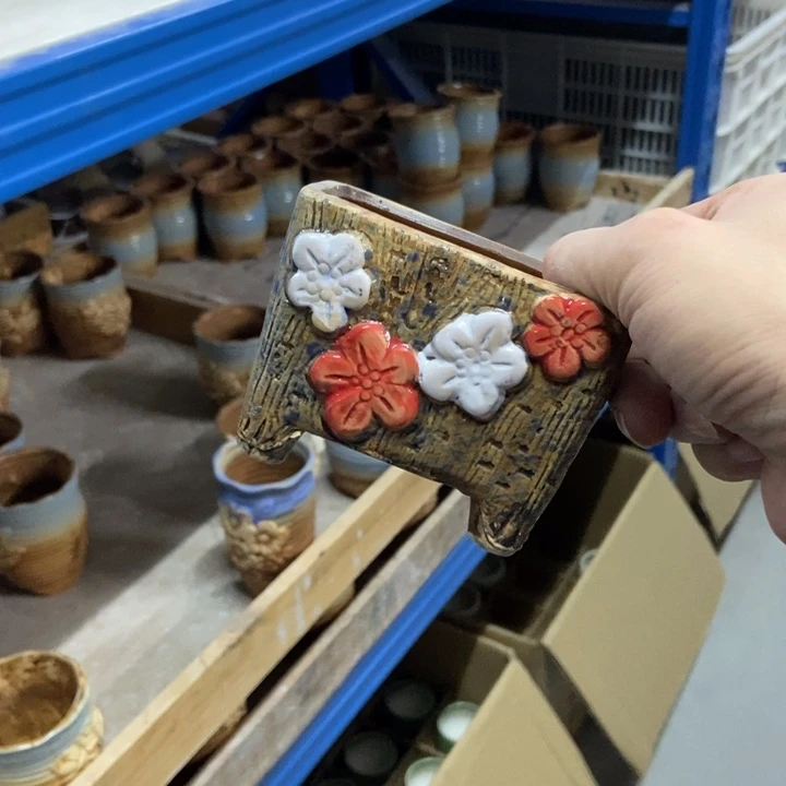 陶瓷花盆单场满9.9发9*7*7