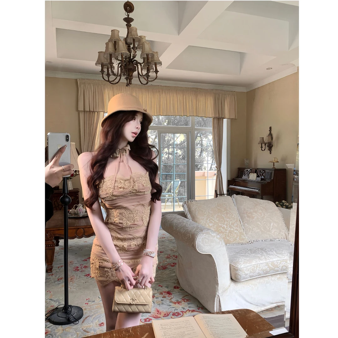 【桃丽丝情书】韩系时尚显瘦气质性感包臀连衣裙2026春季新款短裙女