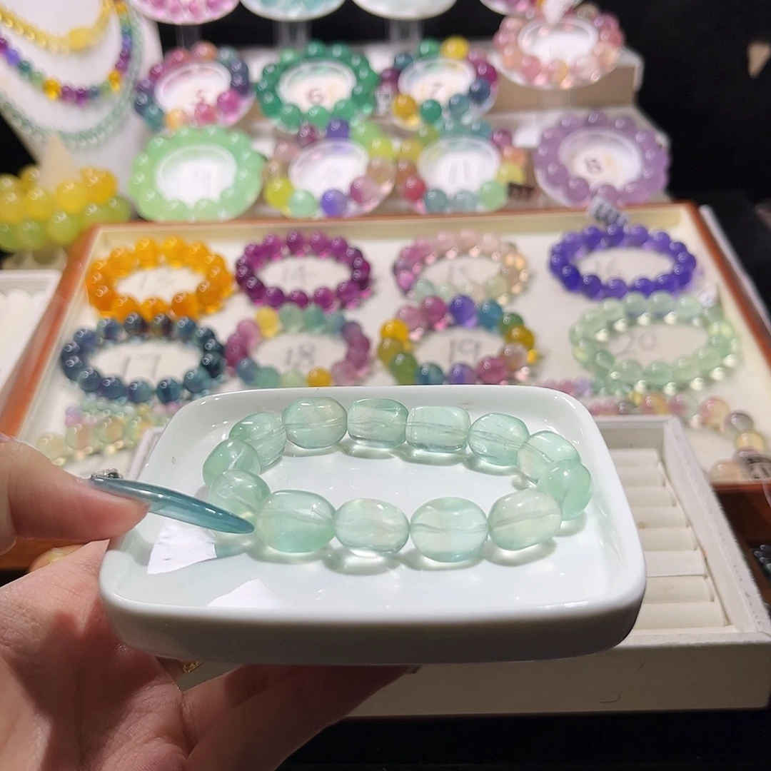 未镶嵌手链萤石曼波糖豆