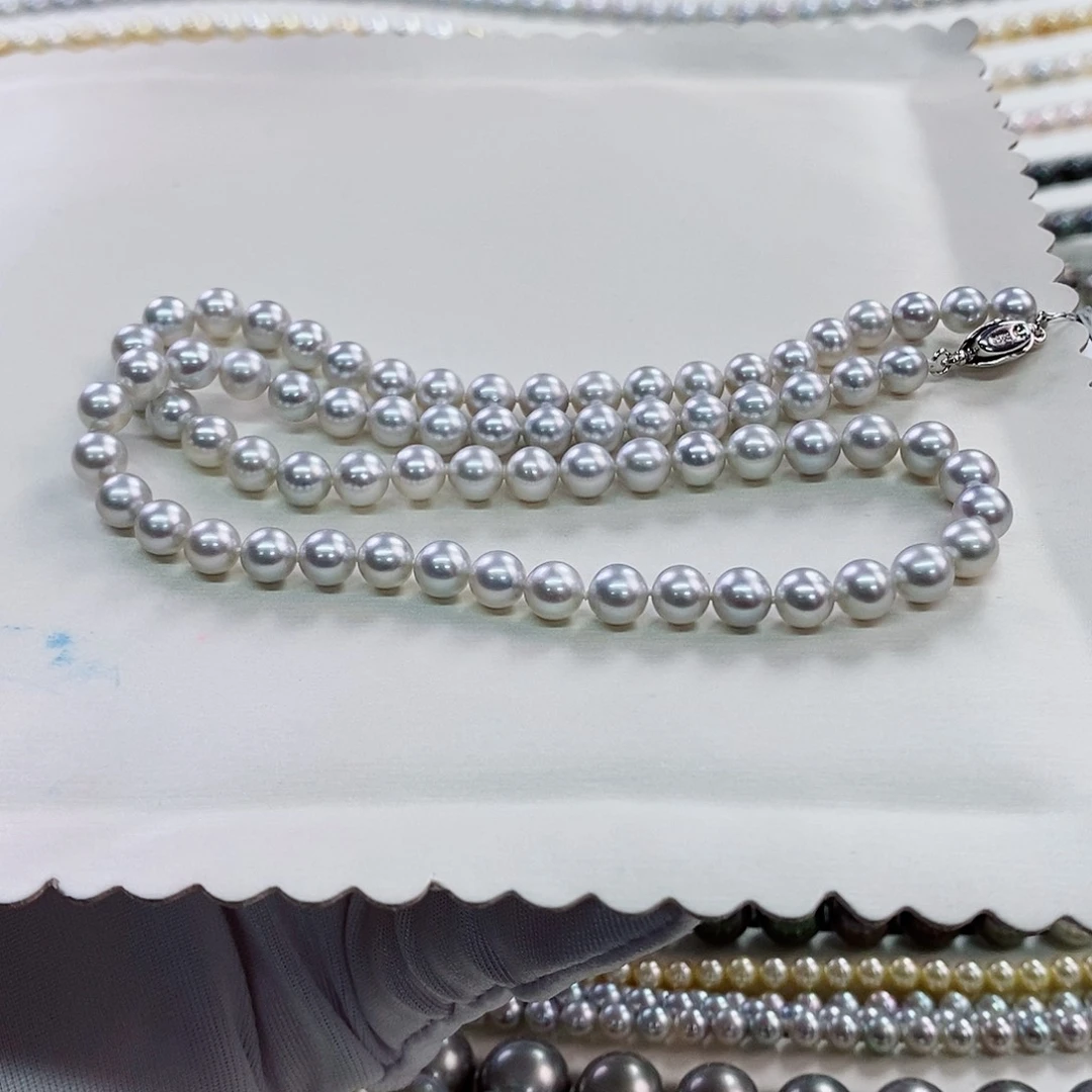 项链未镶嵌海水珍珠5.5-6真综研证书