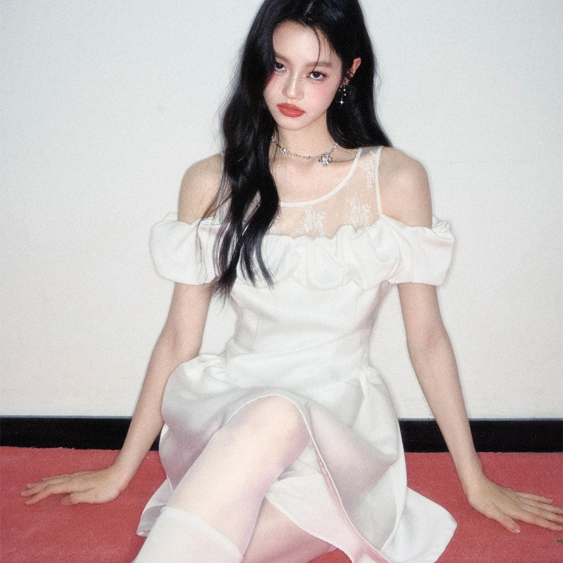 Fragile Heart易碎商店·月下花踪法式浪漫蕾丝拼接春游出游衣服