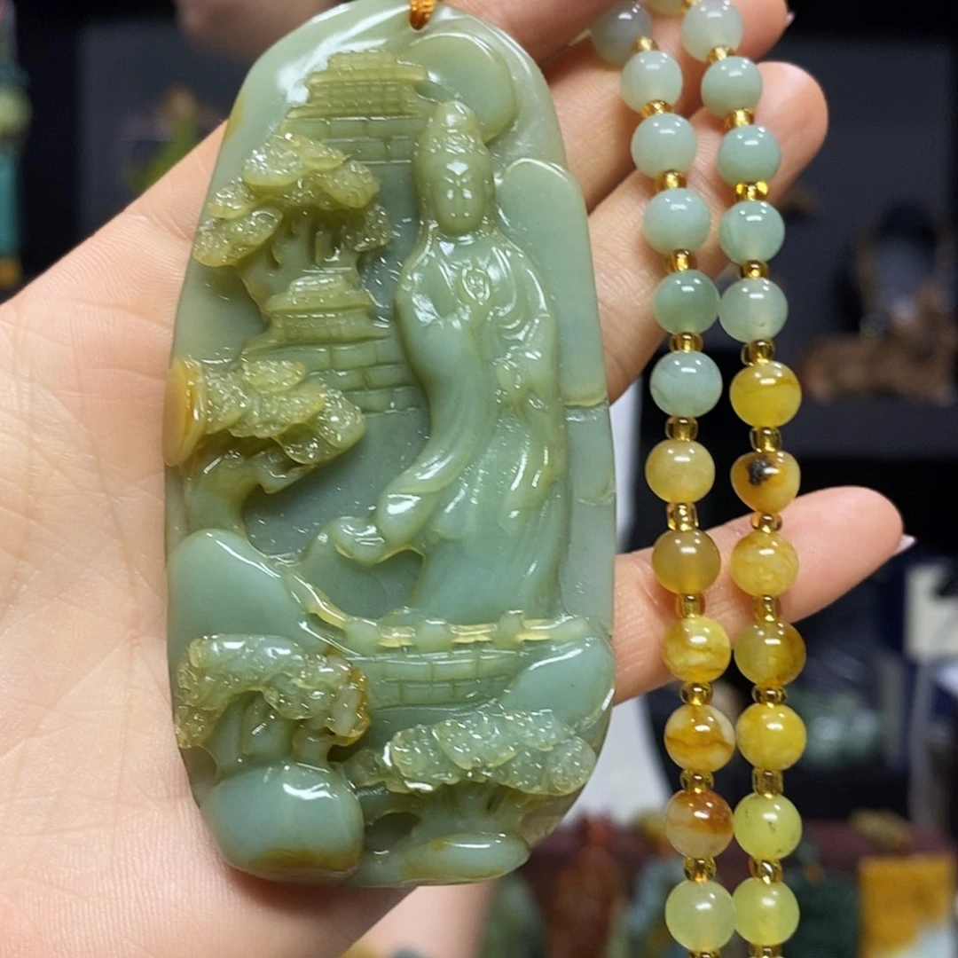 岫玉未镶嵌挂件吊坠