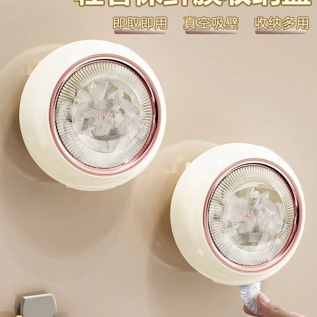 家用一次性保鲜膜收纳盒，可移动家用厨房免打孔塑料袋收纳盒