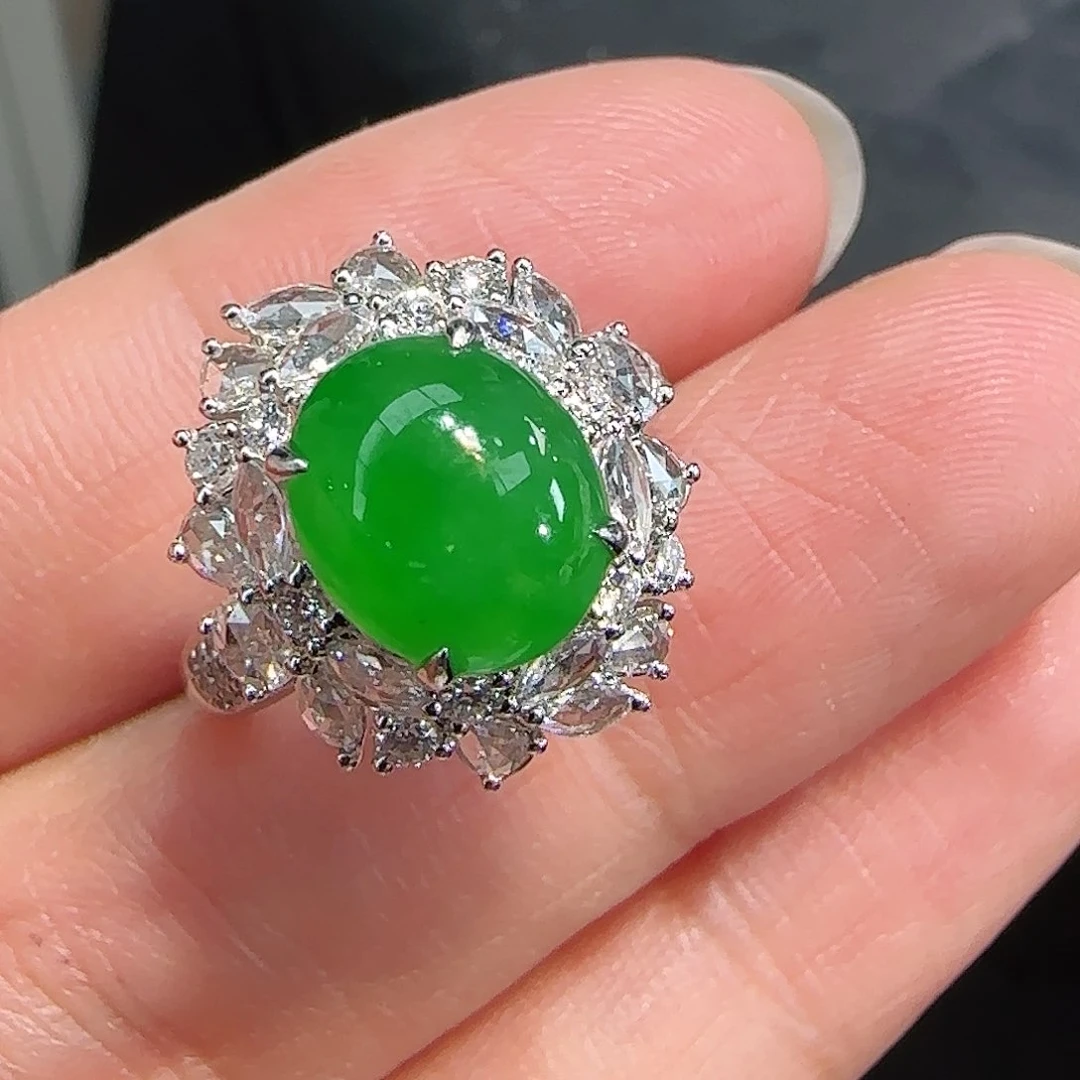 翡翠吊坠(不含链)18K金镶嵌翡翠