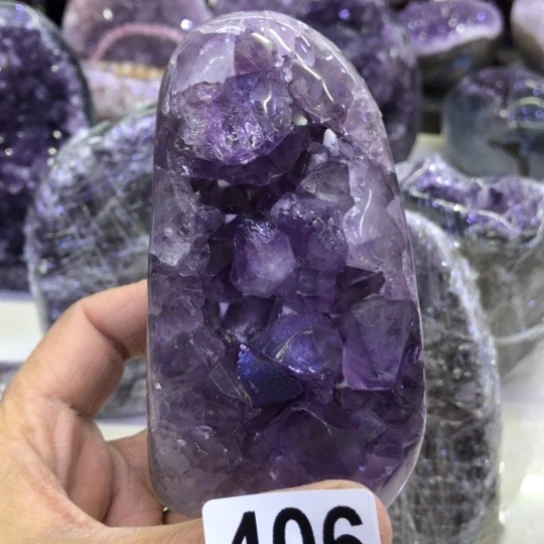 紫晶天然水晶摆件未镶嵌