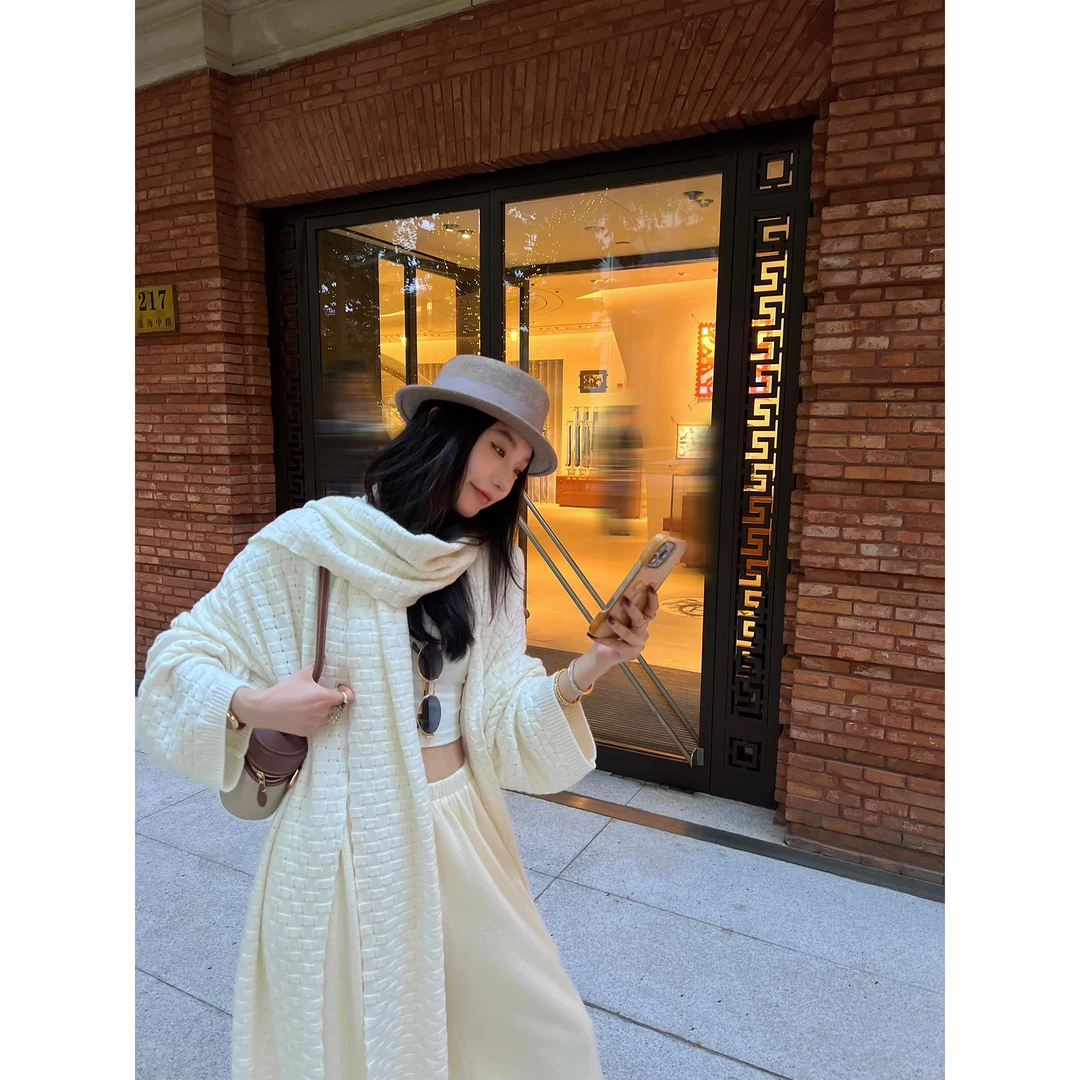 区区欧阳【私服！柏林庄园】绵羊毛毛针织衫毛衣开衫长款大衣围巾