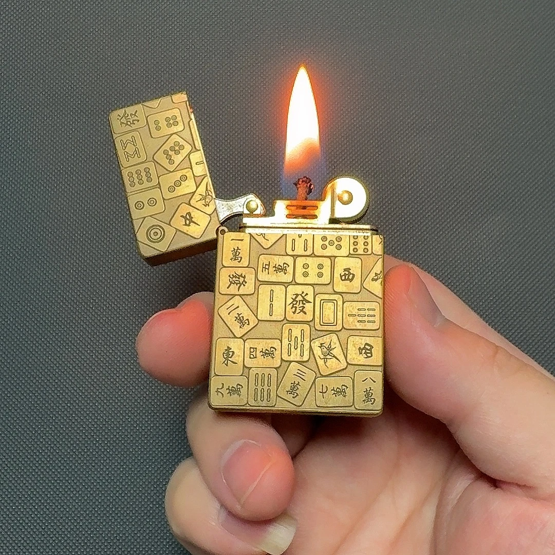 黄铜小重甲煤油打火机 经典黄铜一体雕刻打火机 包邮