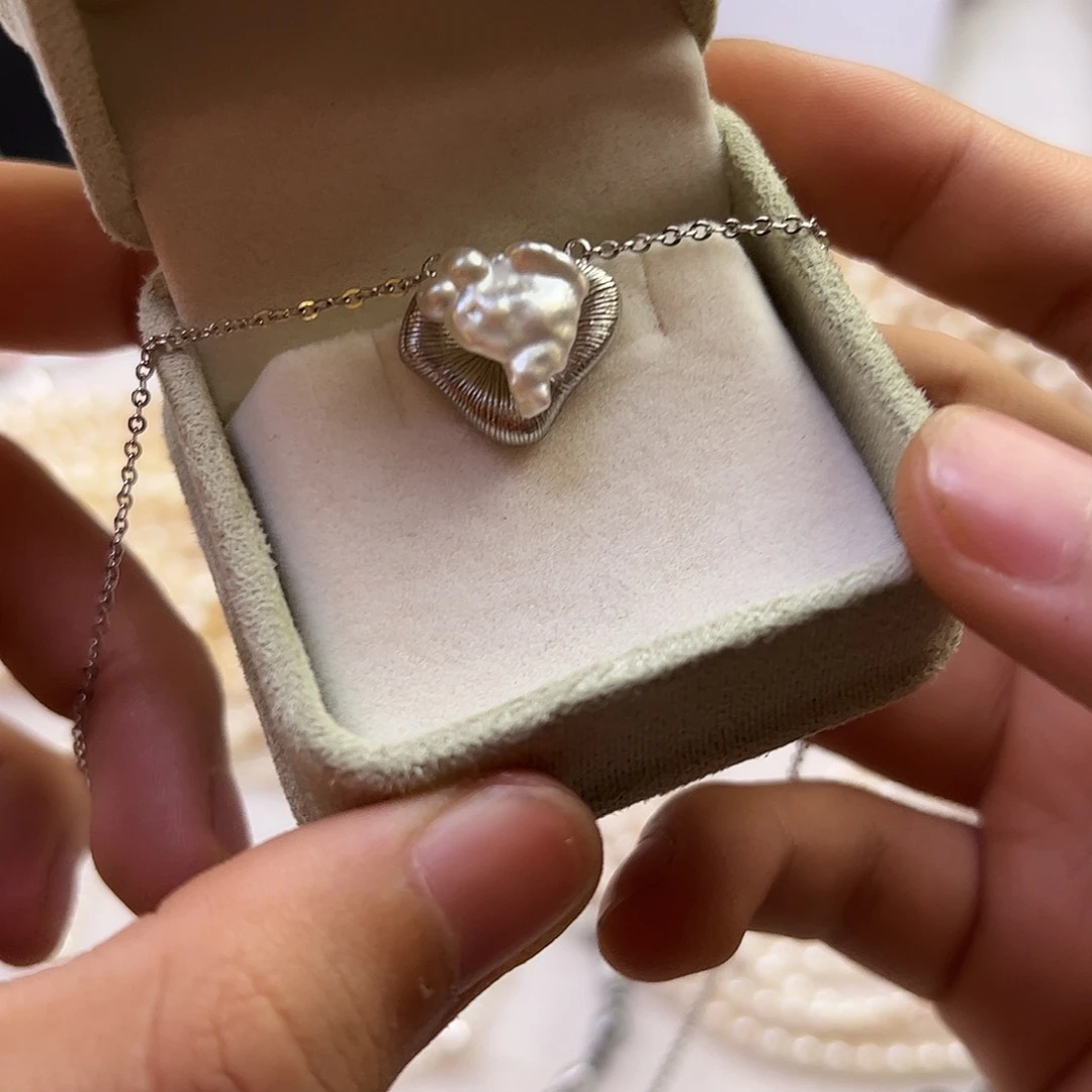 银S925镶嵌海水珍珠颈饰