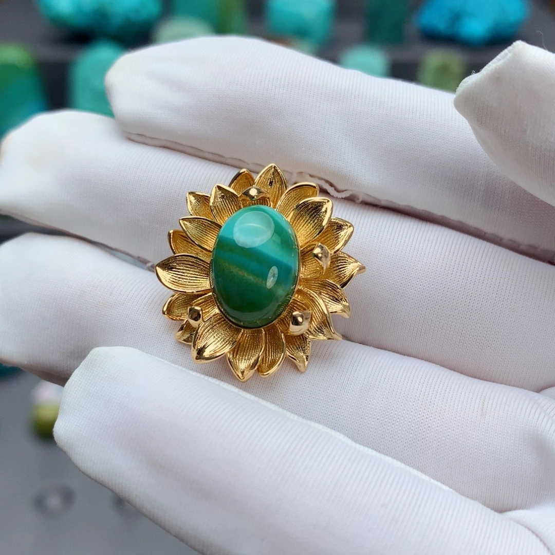 绿松石其他18K金镶嵌