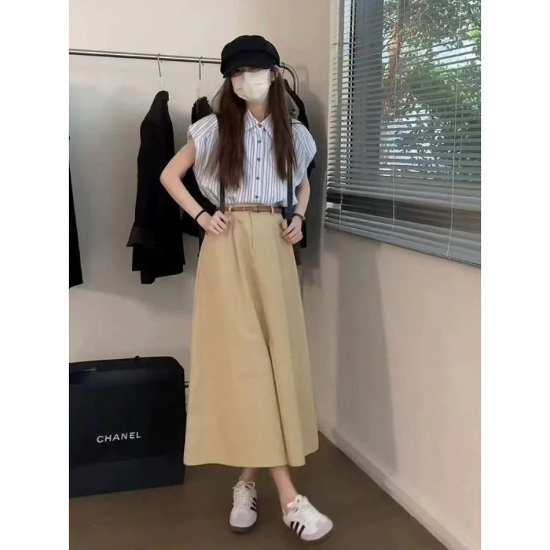 大码时尚套装韩版法式长款套装气质裙子宽松休闲风通勤-6326-1