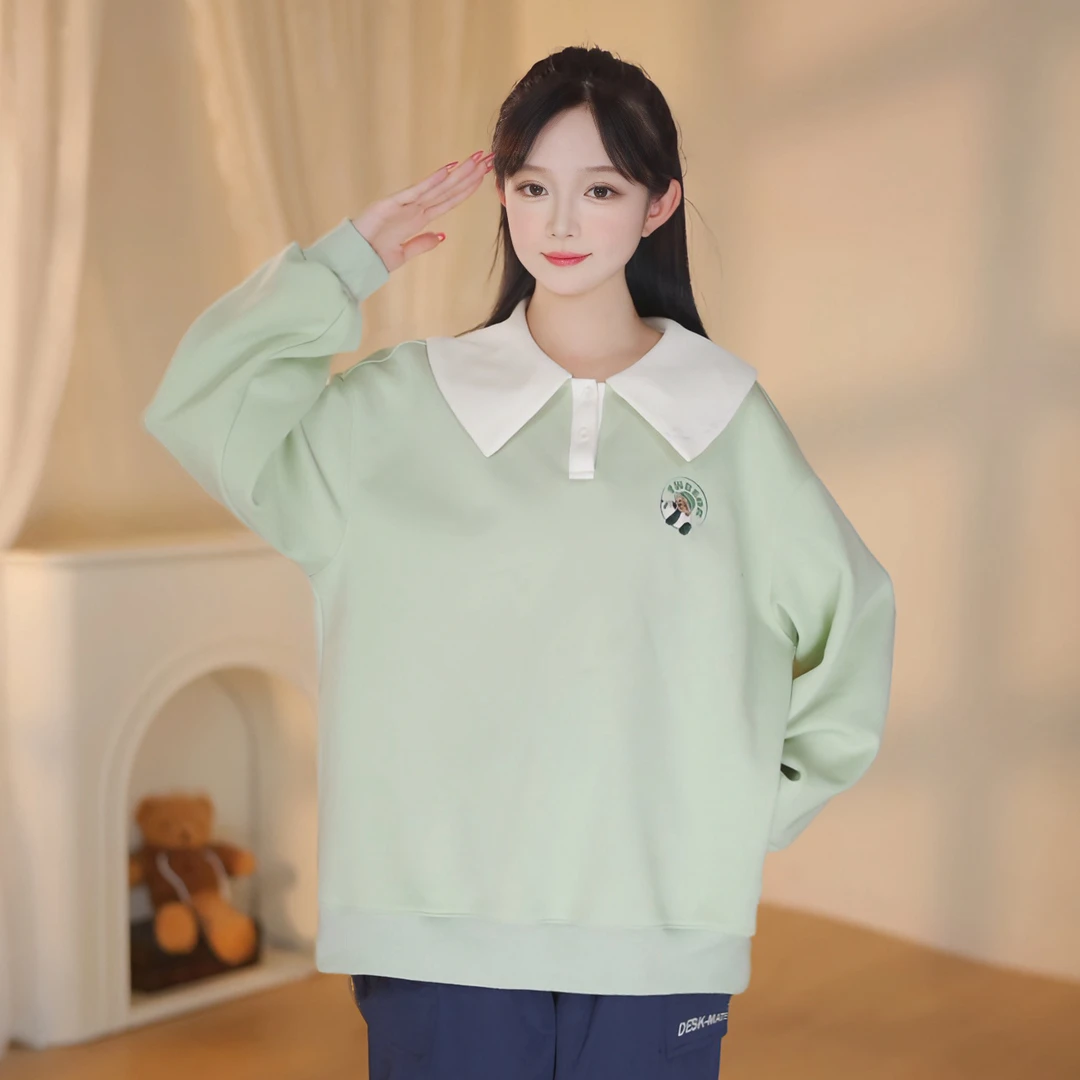 初中生卫衣女甜美可爱套头学院风春秋洋气高中学生上衣少女风大童